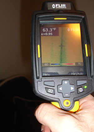 A handheld infrared camera, used to find leaks you may not even know about!